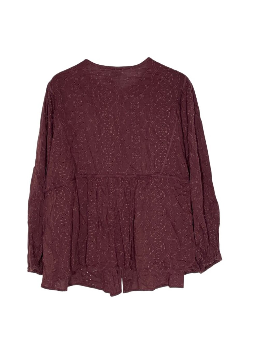Old Navy Embroidered Eyelet Lace Babydoll Peplum Top Sz 3X Boho Festival - Picture 2 of 8